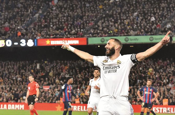 Karim Benzema scored a hat-trick for Real Madrid against Barcelona in a brilliant performance.